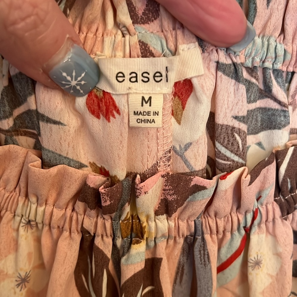 Easel Floral Print Blouse With Flutter Sleeves Si… - image 3